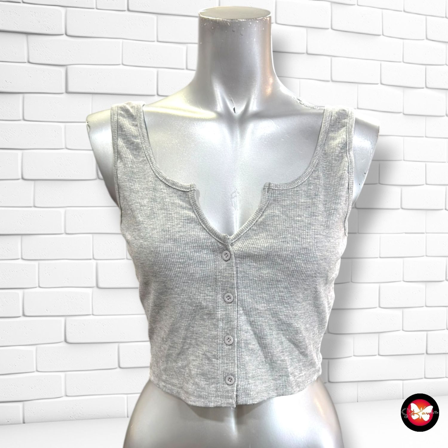 **HOY** Crop top SHEIN color Gris Talla M