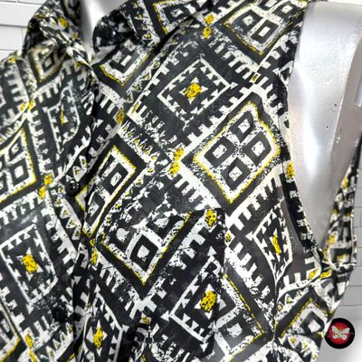 **HOY** Camisa traslúcida con lazo TALLY WEIJL color Negro, blanco y amarillo Talla XS