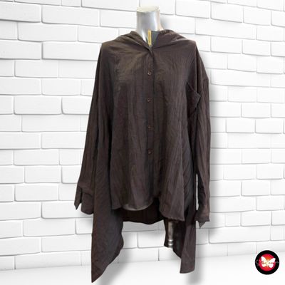 **HOY** Camisola asimétrica con capucha  MOMENTE color Marrón Talla ÚNICA GRANDE