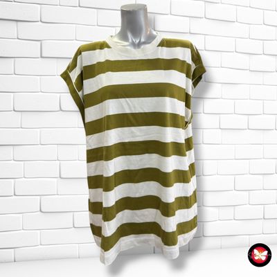 **HOY** Camiseta sin mangas de rayas ESPRIT color Verde oliva y crema Talla XXL