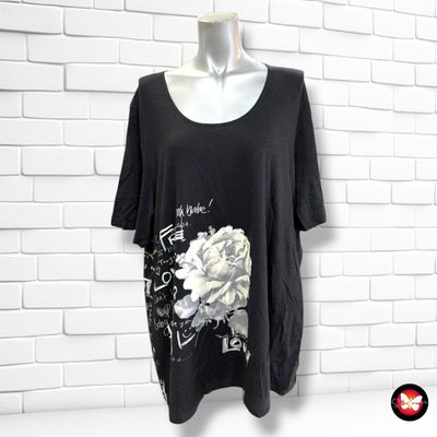 **HOY** Camiseta de manga corta con estampado  color Negro y blanco Talla 3XL