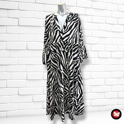 **HOY** Vestido largo animal estampado cebra RAINBOW color Negro y blanco Talla 42