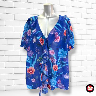 **HOY** Blusa traslúcida con volante SHEIN CRUVE color Varios Talla 2XL