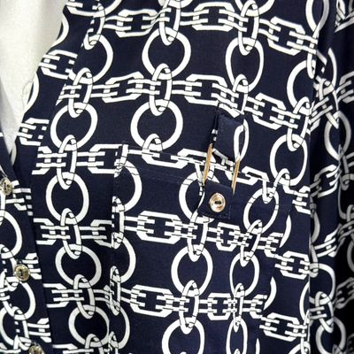 **HOY** Blusa estampado marinero  color Azul y blanco Talla XL