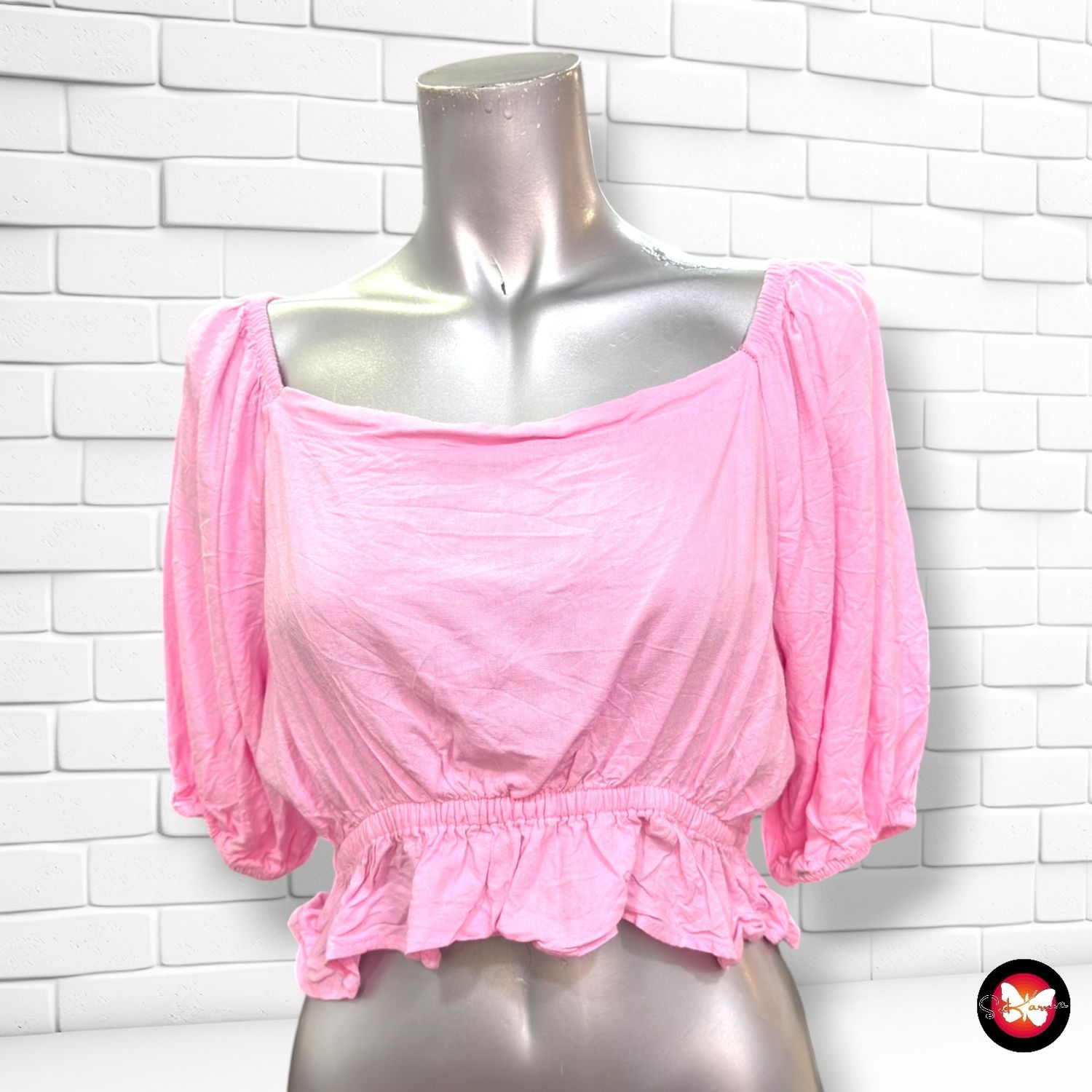 **HOY** Blusa escote barco  color Rosa Talla ÚNICA