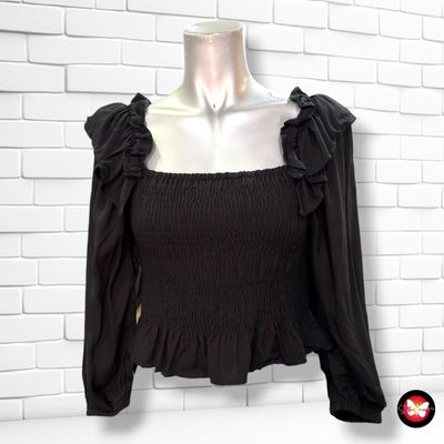 **HOY** Blusa escote barco ZARA color Negro Talla XS