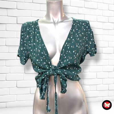 **HOY** Blusa atada BRANDY MELVILLE color Verde Talla ÚNICA