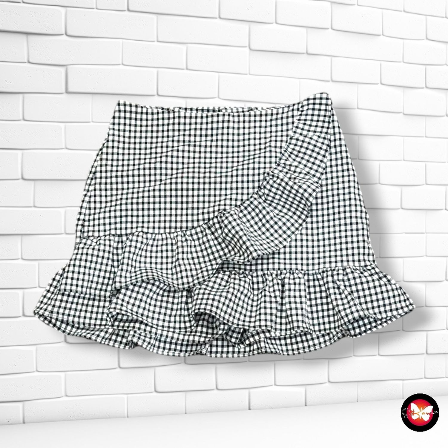 **HOY** Falda / shot de cuadritos PULL&amp;BEAR color Negro y blanco Talla XS