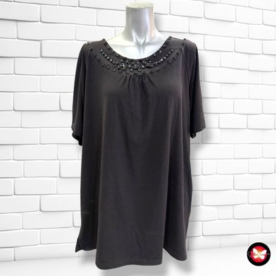 **HOY** Camiseta de manga corta con pedrería MARK ADAM color Negro Talla 46