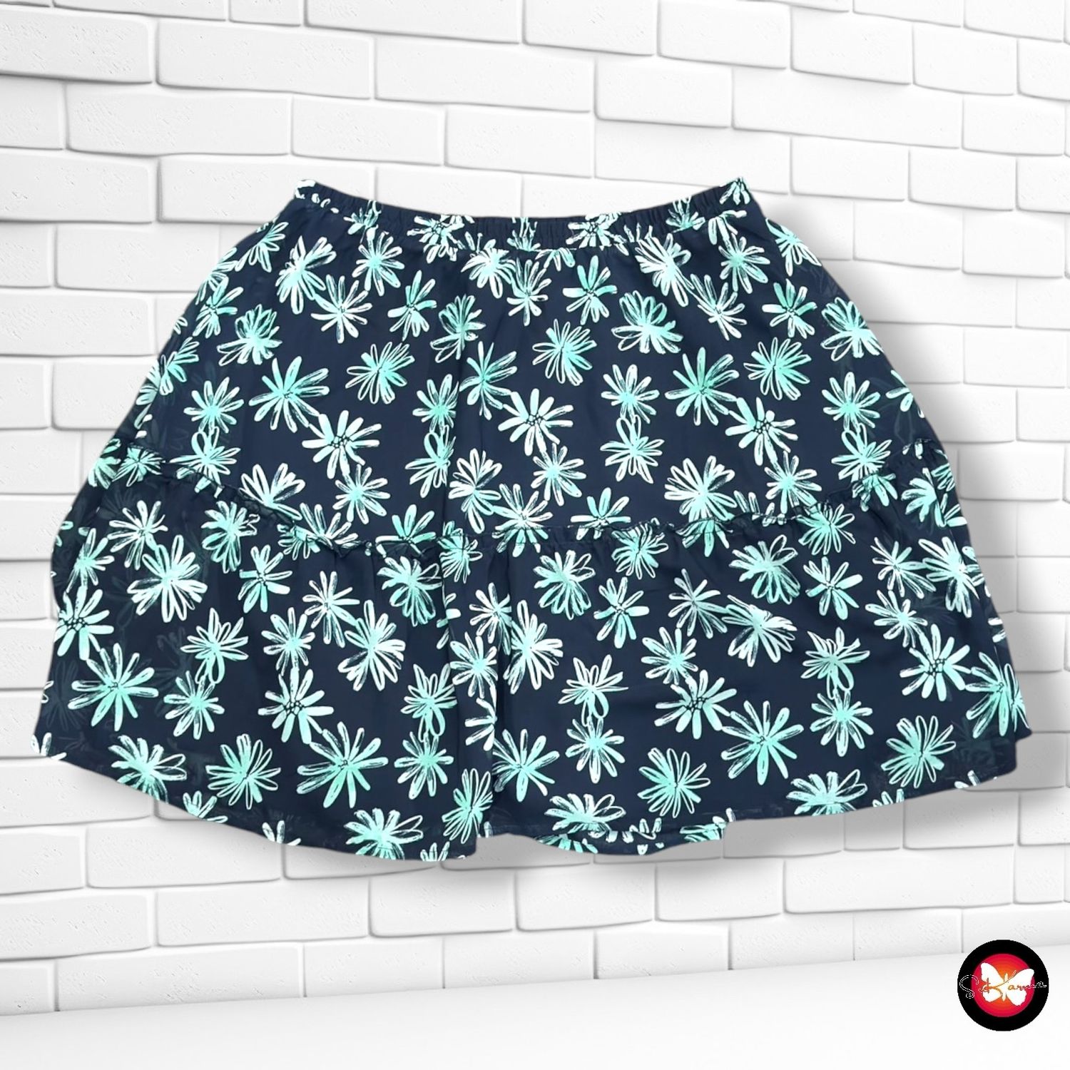 **HOY** Falda de gasa JANINA color Azul y turquesa Talla 42