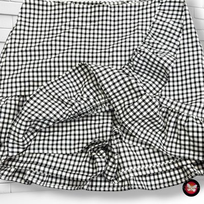 **HOY** Falda / shot de cuadritos PULL&amp;BEAR color Negro y blanco Talla XS