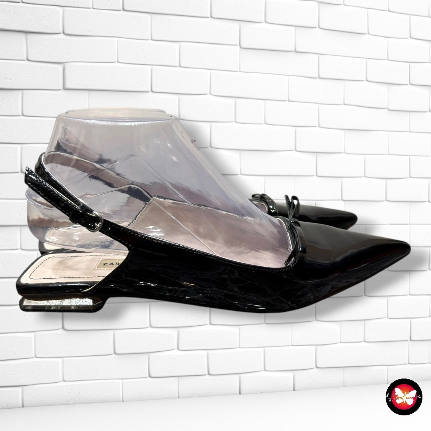 **HOY** Mules acharolados ZARA color Negro Talla Calzado 37