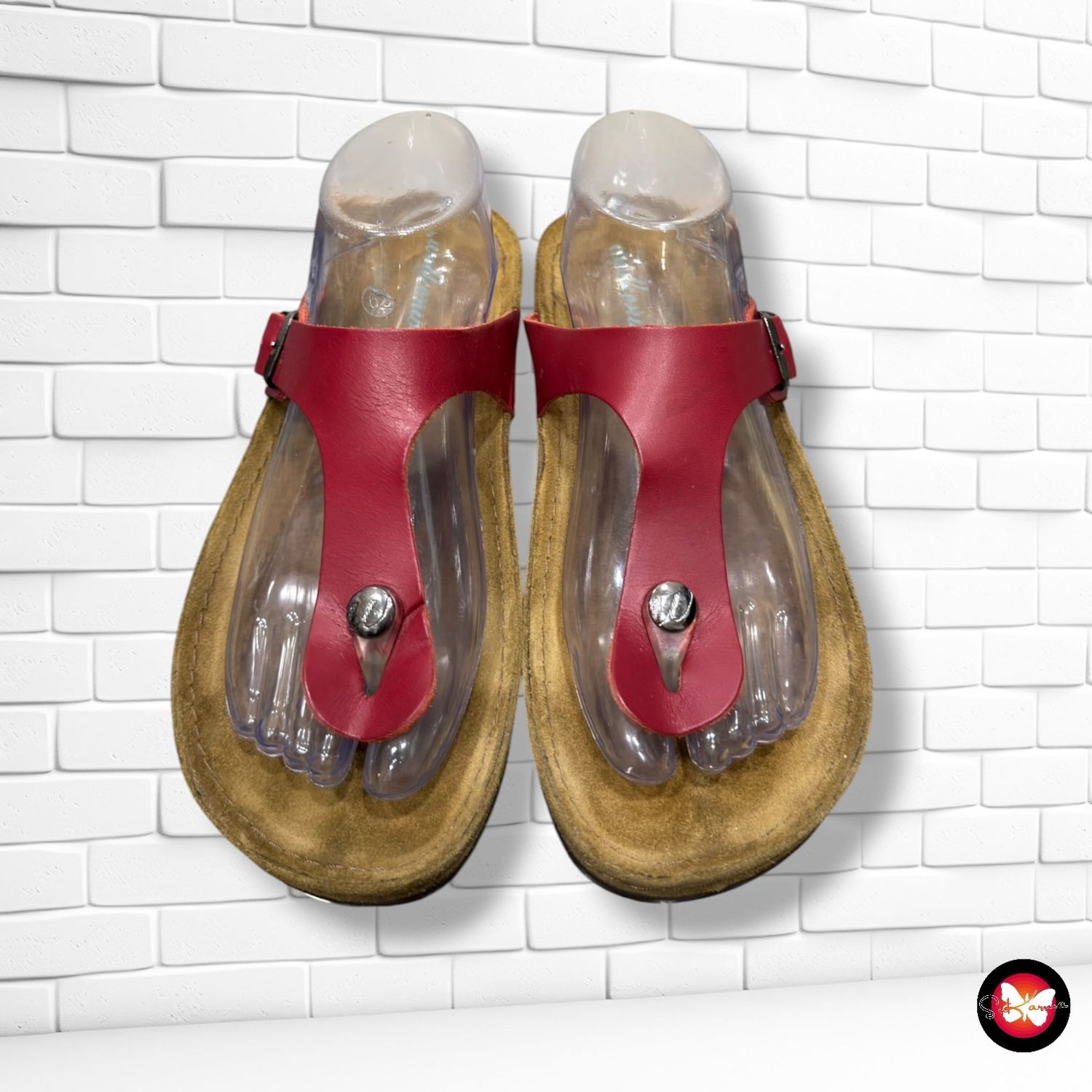 **HOY** Chanclas de piel WOLKENWERK color Rojo Talla Calzado 40