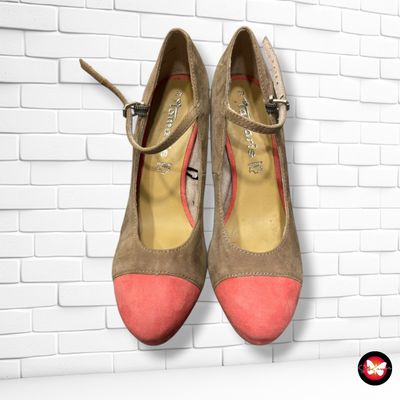 **HOY** Zapatos de tacón de ante TAMARIS color Marrón y coral Talla Calzado 39