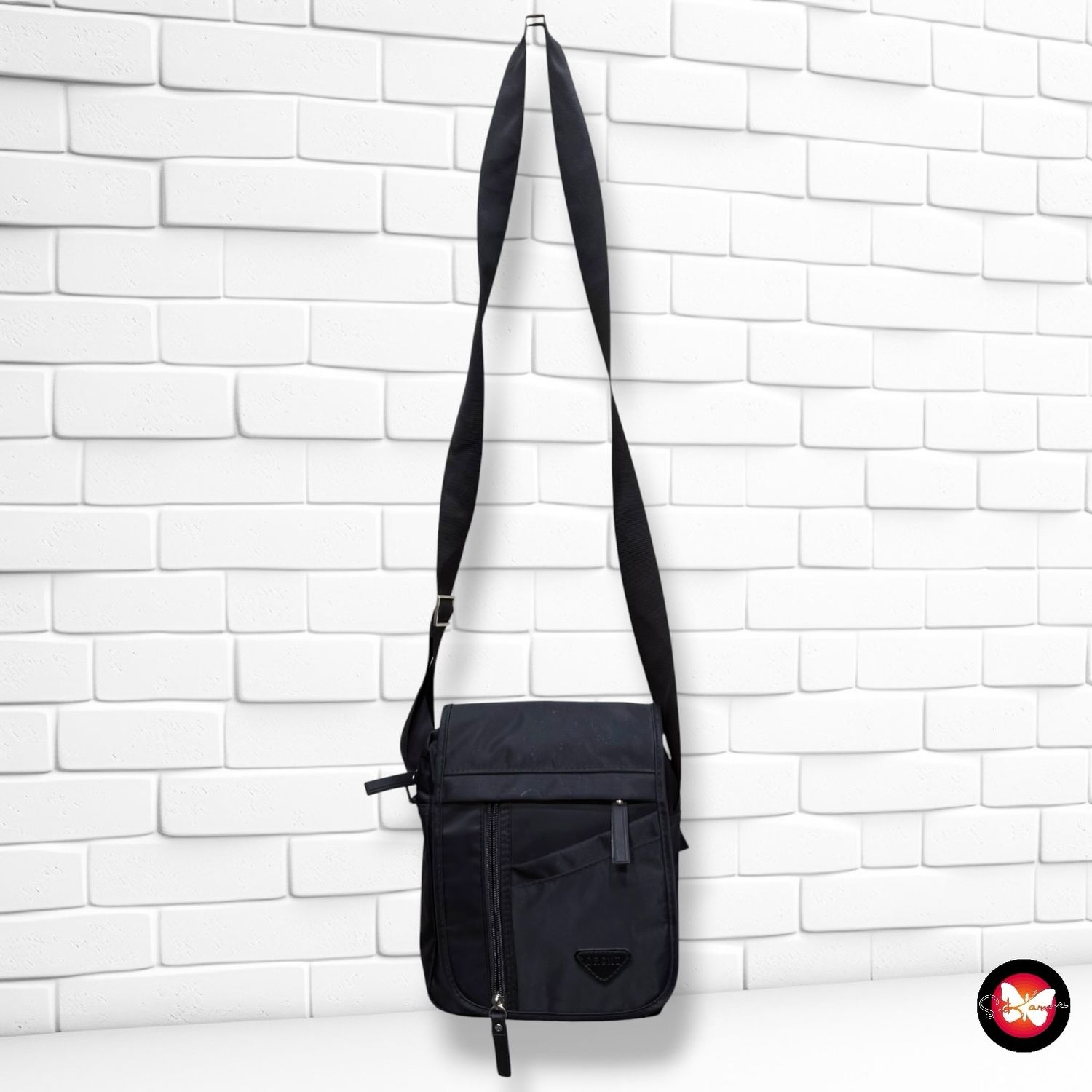 **HOY** Bolso bandolera de tela  color Negro Talla PEQUEÑO