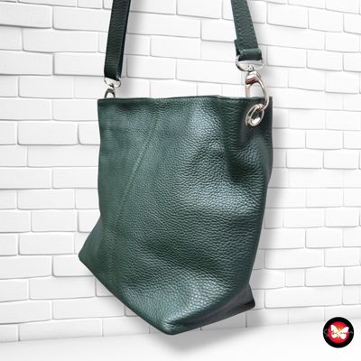 **HOY** Bolso bandolera de piel  color Verde Talla GRANDE