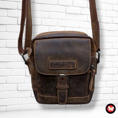 **HOY** Bolso bandolera de piel rústica HILL BURRY color Marrón Talla PEQUEÑO