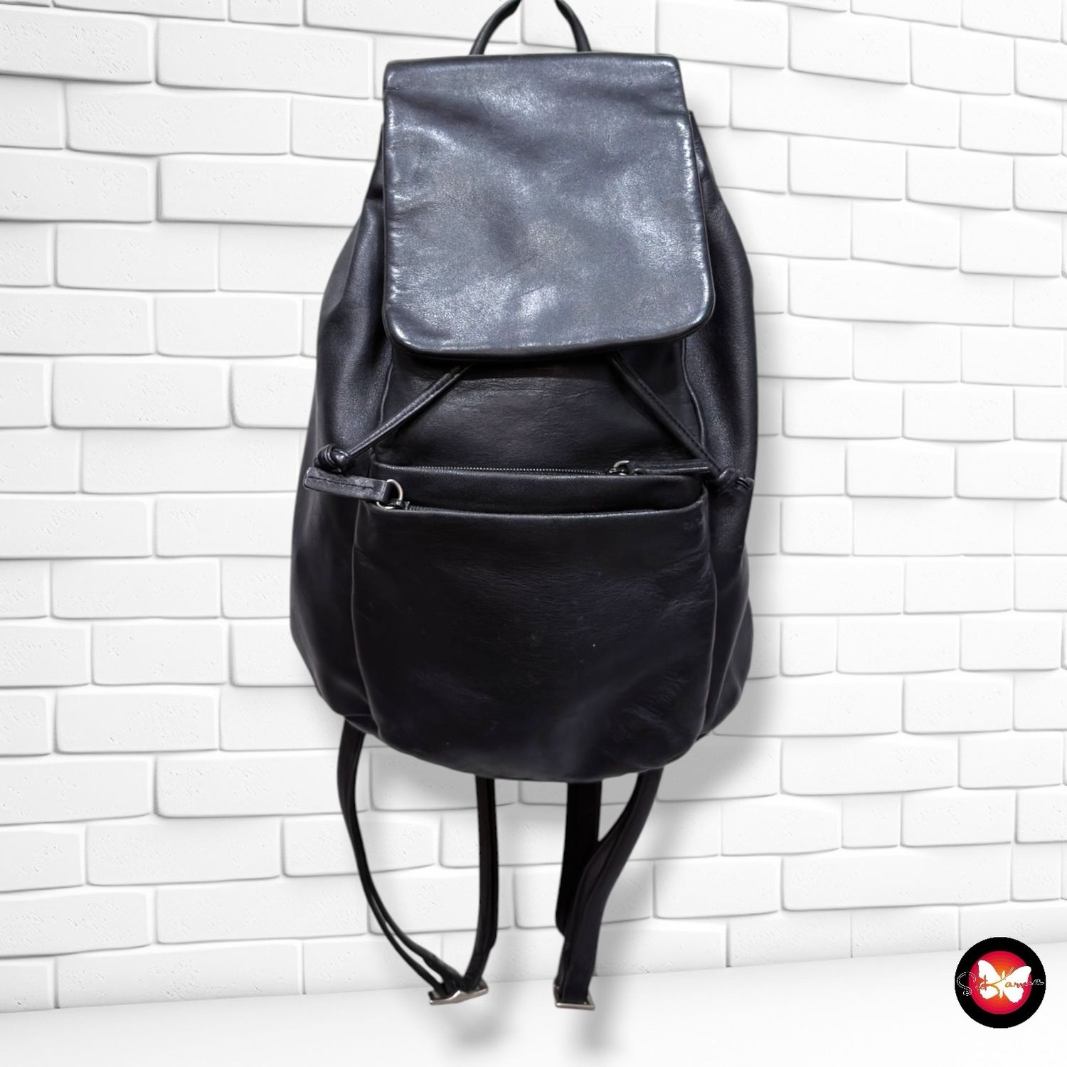 **HOY** Mochila de piel  color Negro Talla MEDIANO