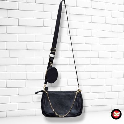 **HOY** Bolso bandolera (triple)  color Negro Talla PEQUEÑO