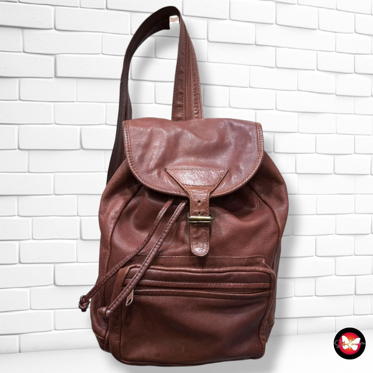 **HOY** Mochila de piel  color Marrón Talla MEDIANO