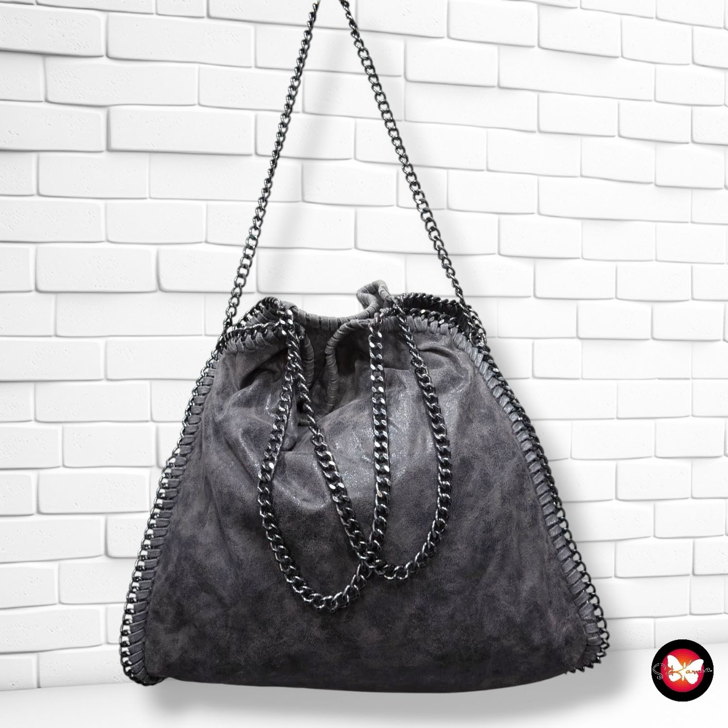 **HOY** Bolso de hombro con cadenas  color Gris Talla MAXI