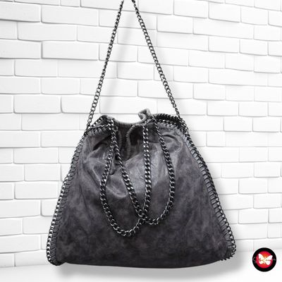 **HOY** Bolso de hombro con cadenas  color Gris Talla MAXI