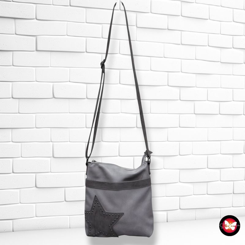 Bolso bandolera con estrella  color Gris Talla PEQUEÑO