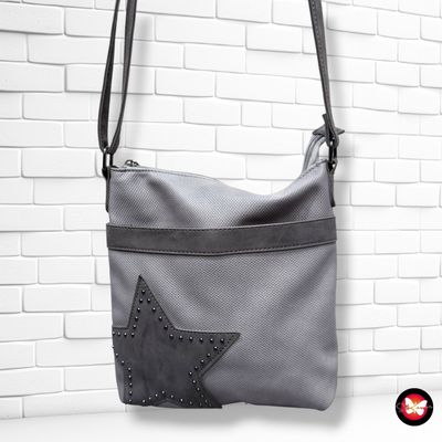 **HOY** Bolso bandolera con estrella  color Gris Talla PEQUEÑO