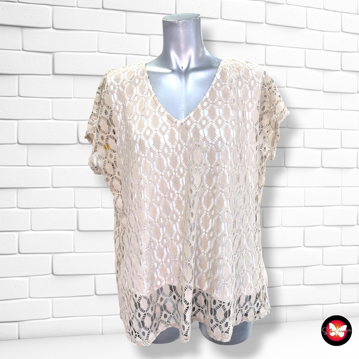 **HOY** Blusa de ganchillo LIBERTY color Beige Talla L