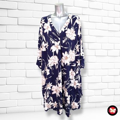 **HOY** Blusón de flores ULLA POPKEN color Azul y blanco Talla 50/52