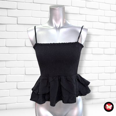 **HOY** Crop top fruncido ZARA color Negro Talla XS