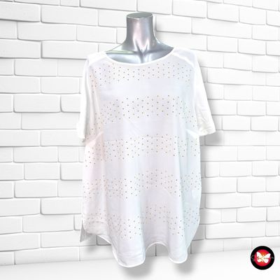 **HOY** Blusa de manga corta con brillitos GENEROUS by LINDEX color Hueso Talla XL