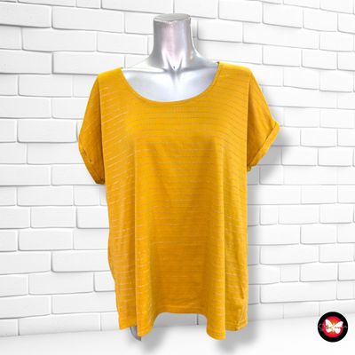 **HOY** Camiseta de manga corta con lurex JANINA color Mostaza Talla 38