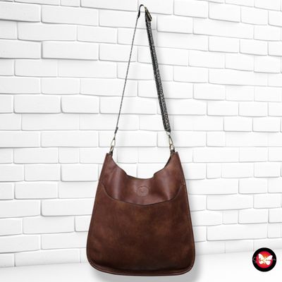 **HOY** Bolso bandolera con tira animal print  color Marrón Talla GRANDE