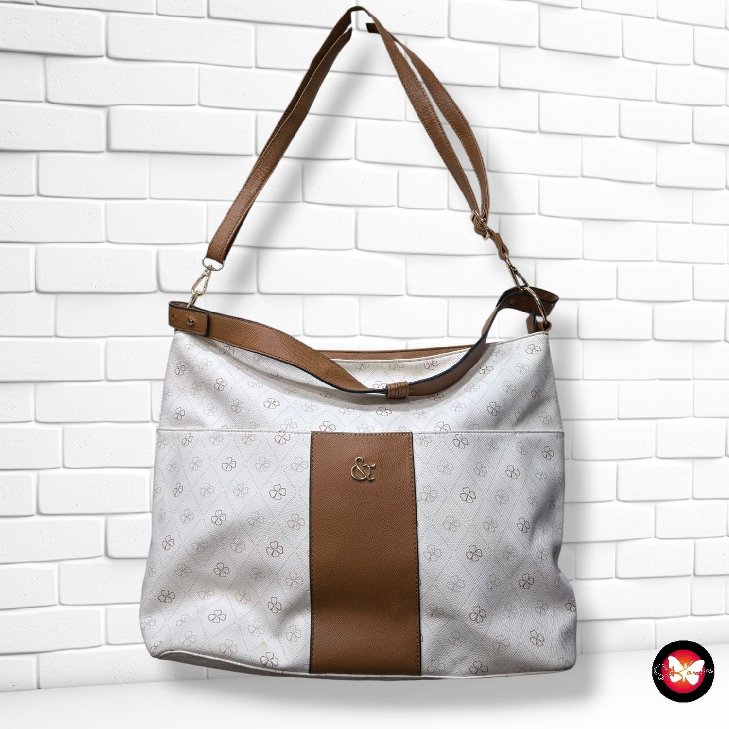 **HOY** Bolso de hombro / bandolera  color Blanco y marrón Talla GRANDE