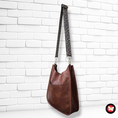 **HOY** Bolso bandolera con tira animal print  color Marrón Talla GRANDE