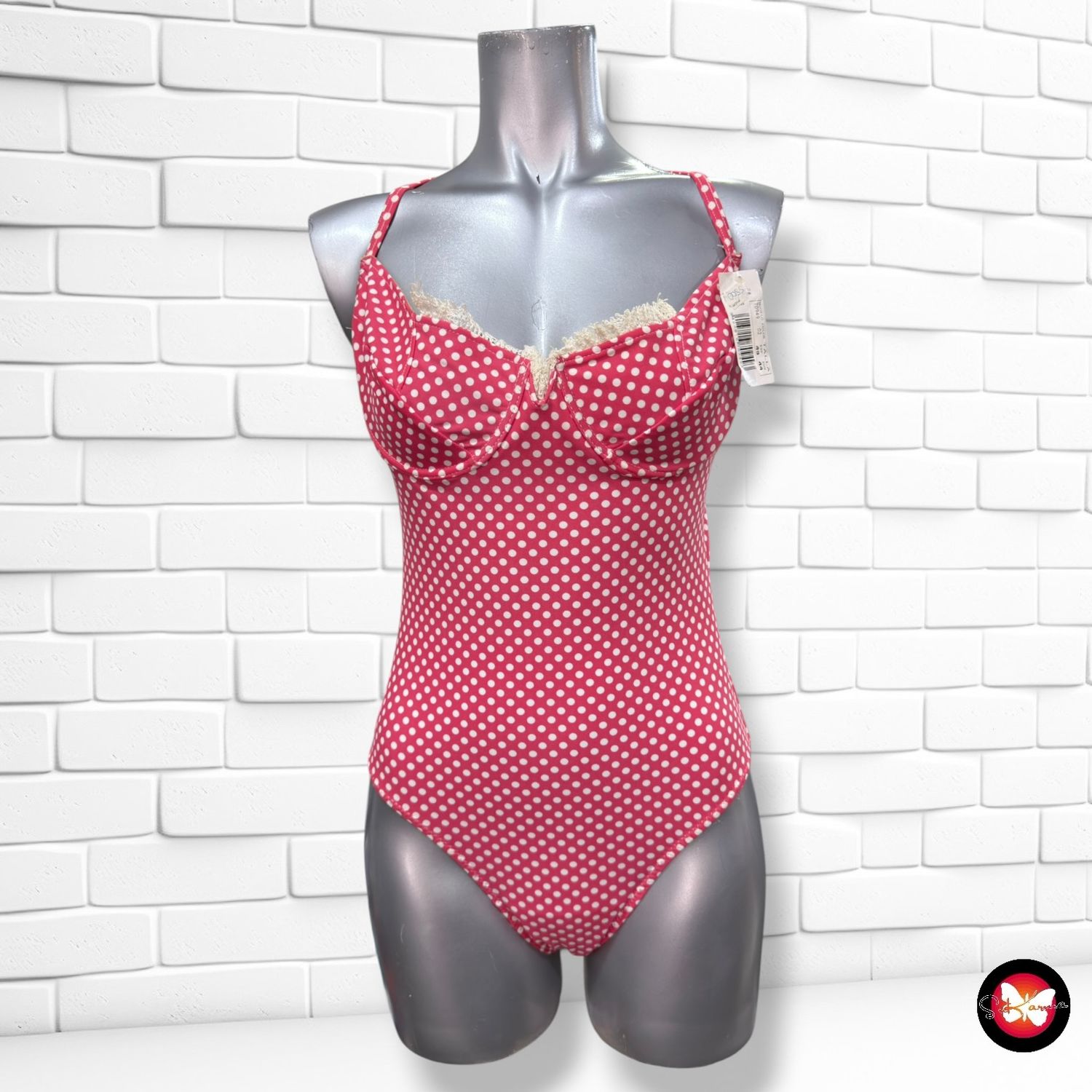 **HOY** Bañador entero de lunares  color Rojo y blanco Talla 44