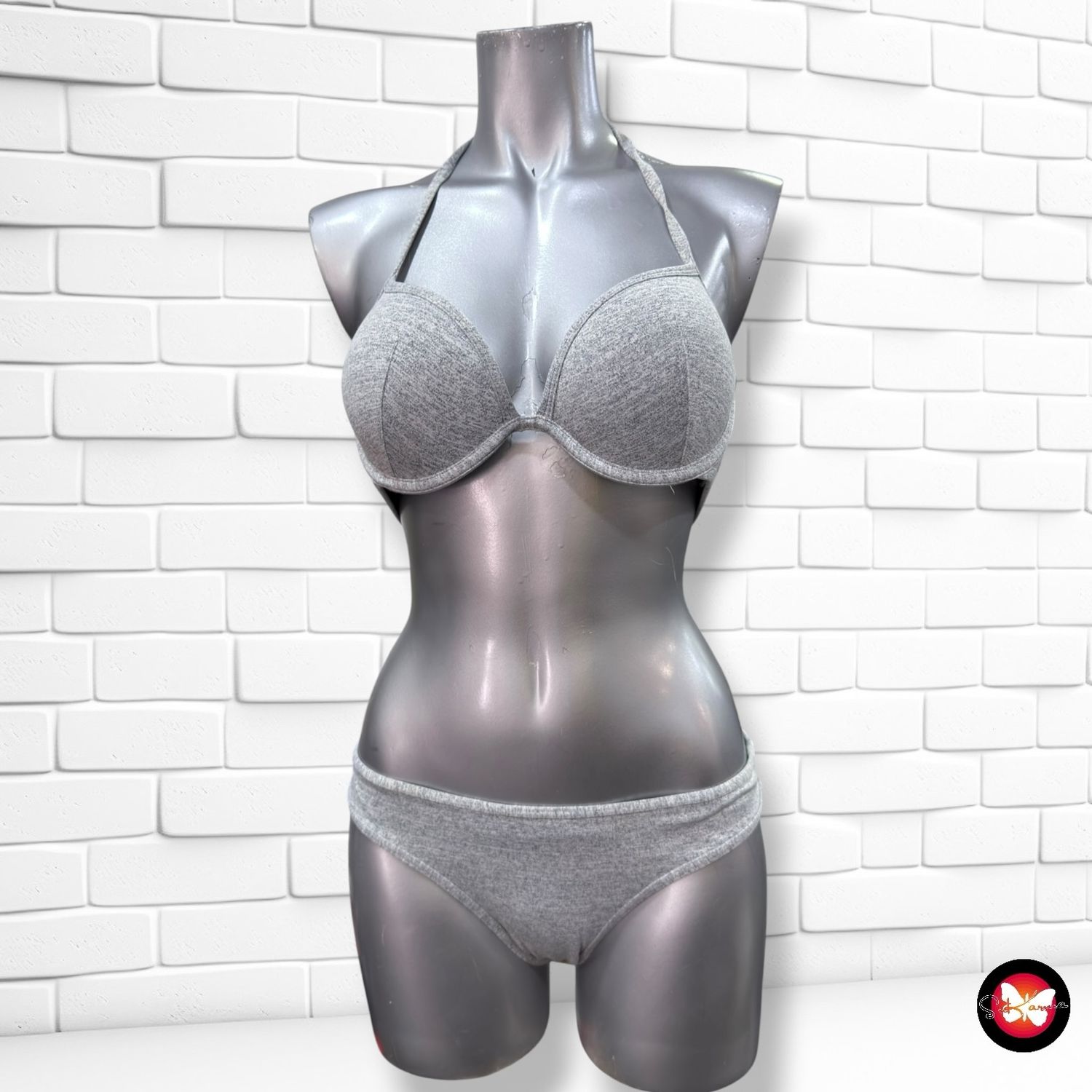 **HOY** Bikini con relleno H&amp;M color Gris Talla 80A / 38