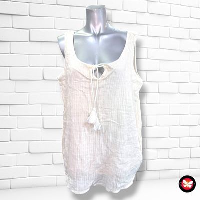 **HOY** Blusa sin mangas de bambula GINA BENOTTI color Crema Talla 44/46