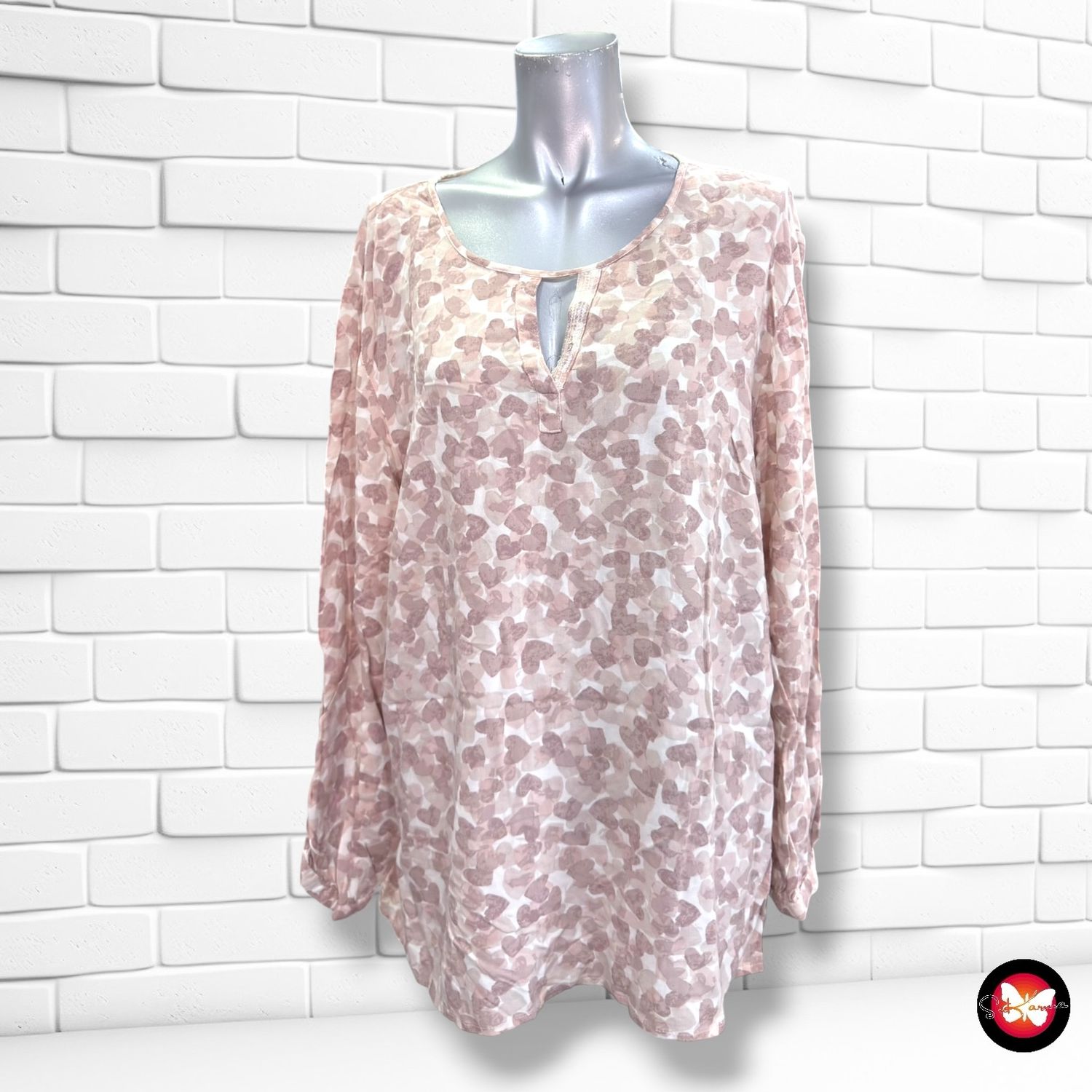 **HOY** Blusa de manga larga GINA BENOTTI color Nude y rosa Talla 48/50