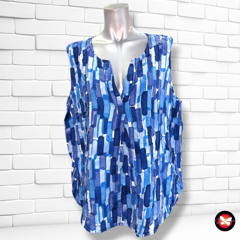 Blusa sin mangas LAURA TORELLI color Azul Talla XL