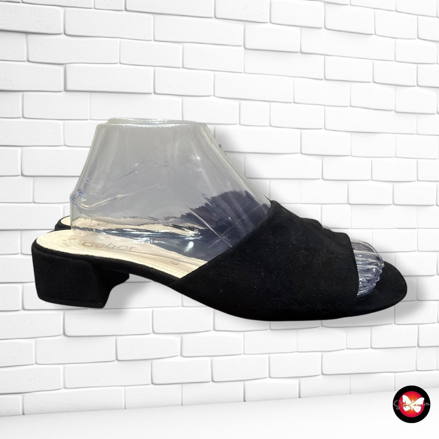 **HOY** Sandalias de ante GABOR color Negro Talla Calzado 39/40 (6,5UK)