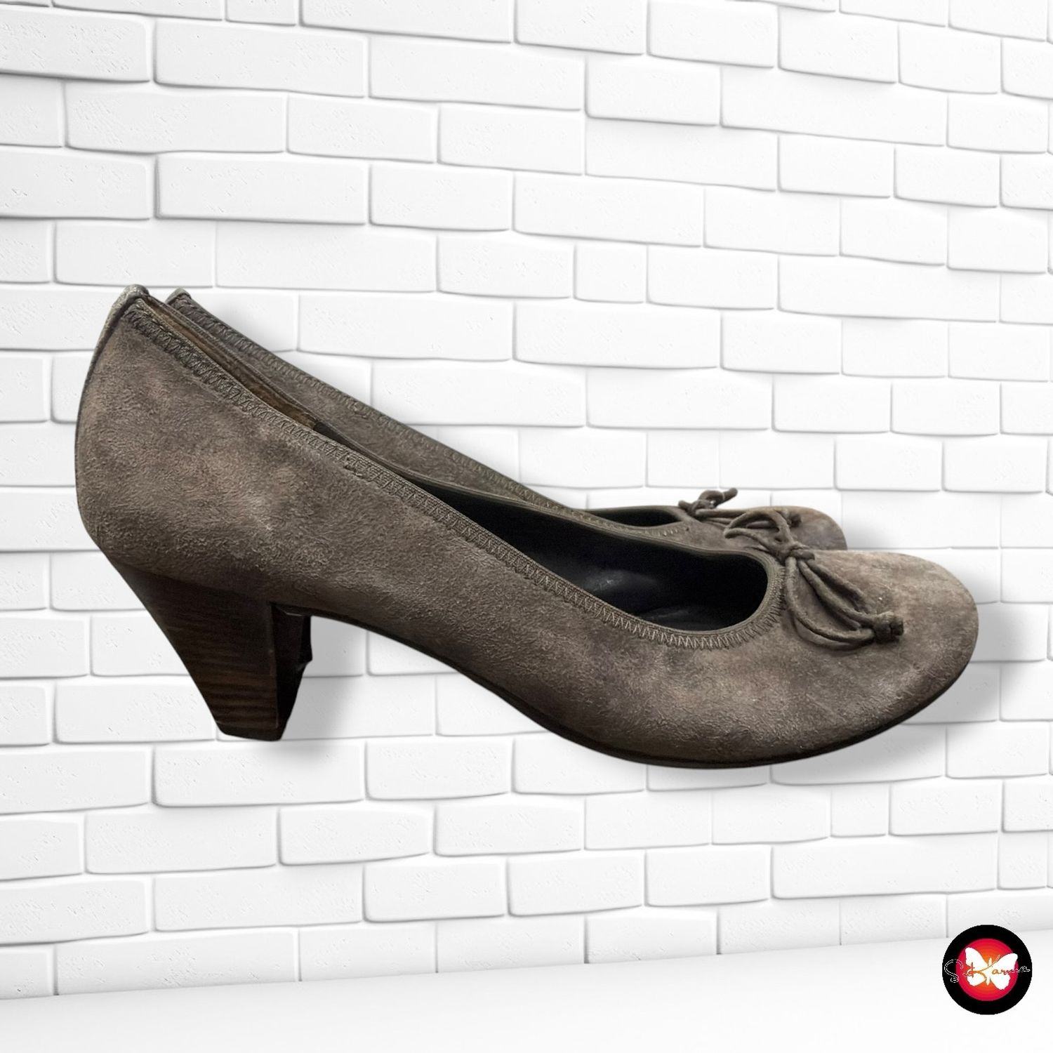 **HOY** Zapatos de tacón bajo de ante PAUL GREEN color Taupe Talla Calzado 37 (4UK)