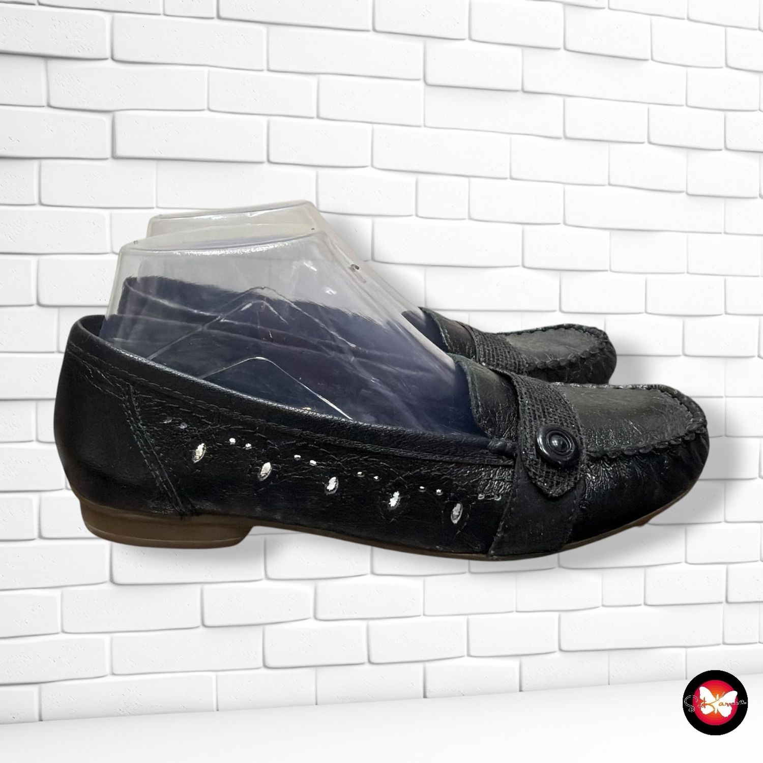 **HOY** Zapatos planos de piel RIEKER color Negro Talla Calzado 38