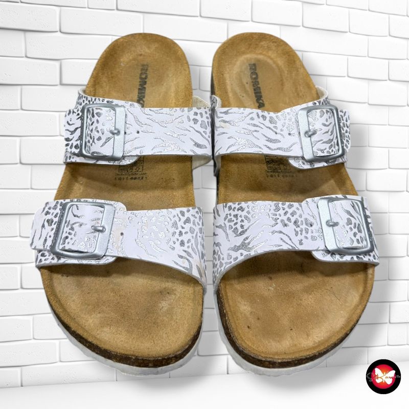 **HOY** Chanclas ROMIKA color Blanco y plateado Talla Calzado 37