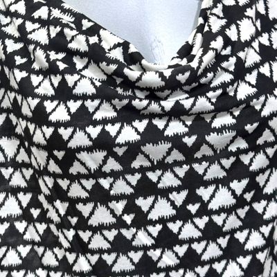 **HOY** Blusa sin mangas y escote drapeado JANINA color Blanco y negro Talla 46/48