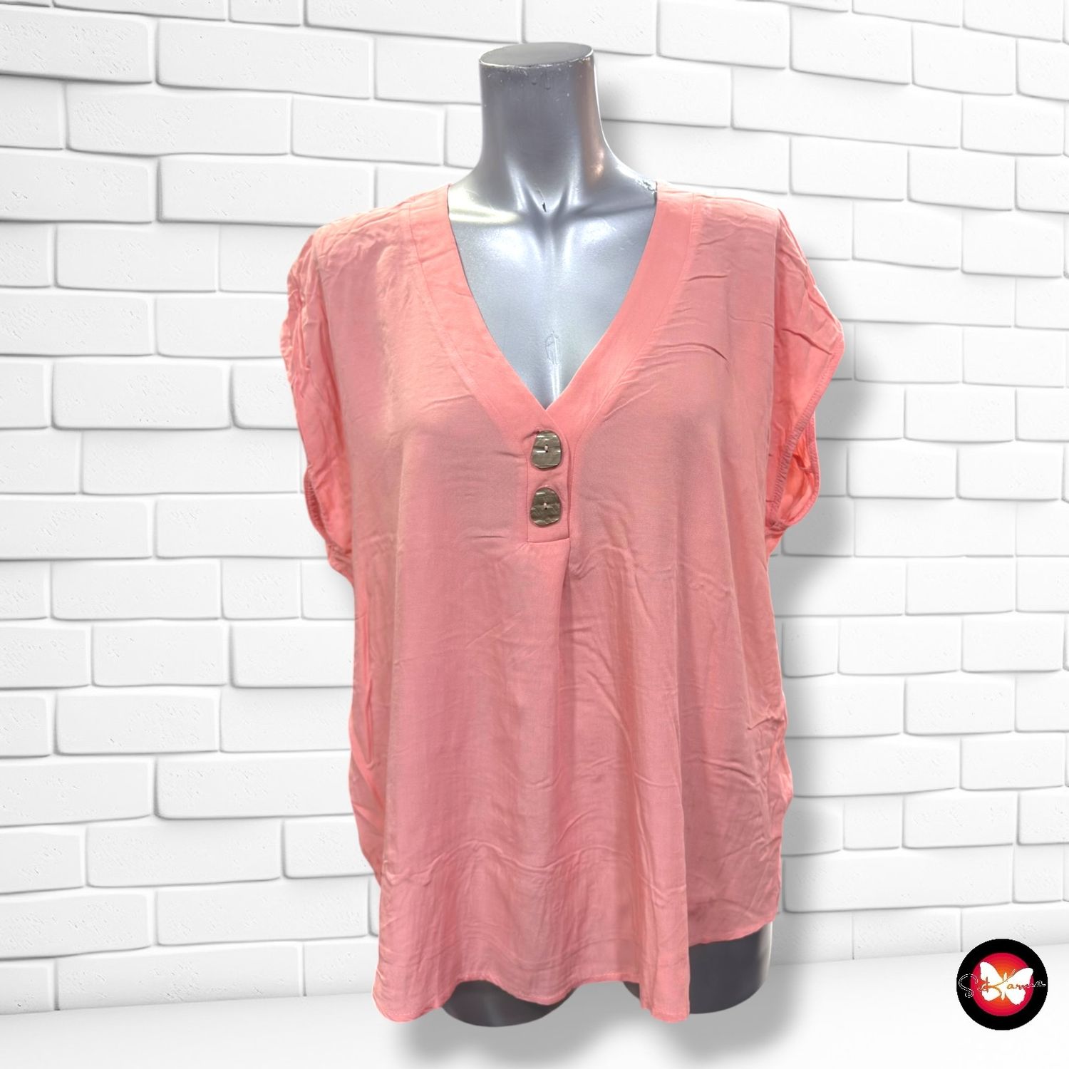 Blusa sin mangas LASCANA color Salmón Talla 42
