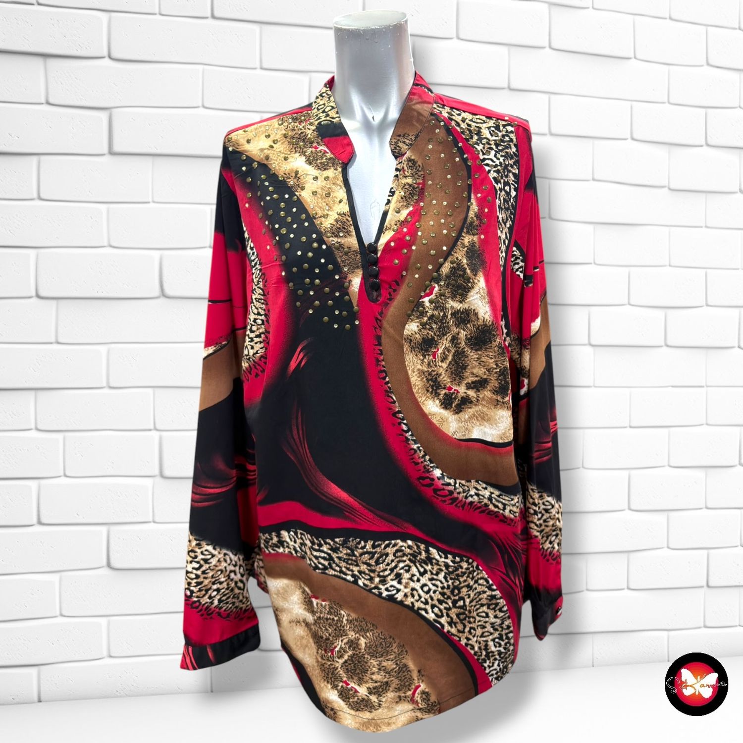 **HOY** Blusa de manga larga con animal print  color Varios Talla 46/48