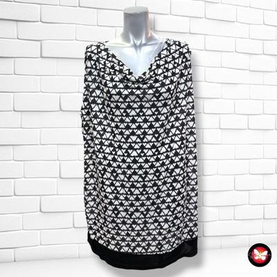 **HOY** Blusa sin mangas y escote drapeado JANINA color Blanco y negro Talla 46/48