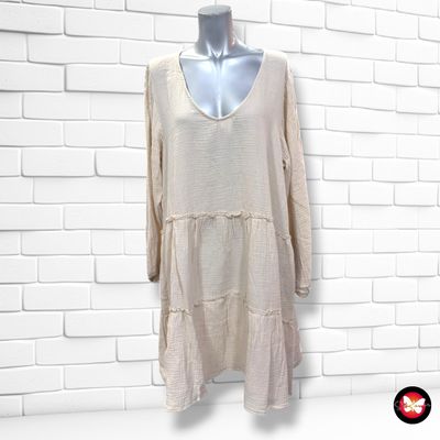 **HOY** Vestido de bambula AMISU color Beige Talla 40